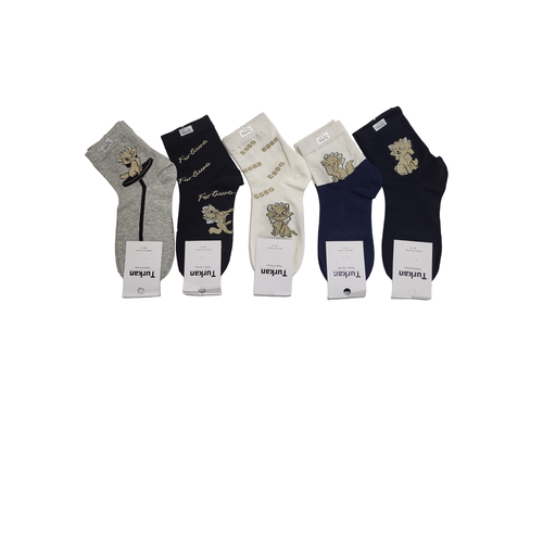Носки Turkan, 5 пар, размер 36-41, черный, белый, серый