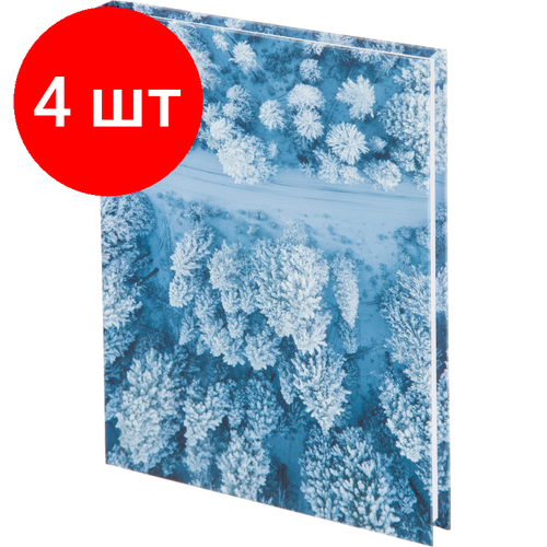 Комплект 4 штук, Ежедневник недатированный,7БЦ, А5.128л, мат. пл, Attache Economy Зимняя сказка