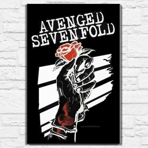 Картина по номерам на холсте музыка Avenged sevenfold (Рок, металкор, обложка) - 13612 В 60x40