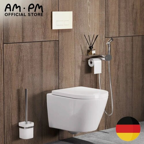 Изображение товара Унитаз подвесной AM.PM Suit безободковый, с быстросъемным сиденьем микролифт, антивсплеск, премиальный фарфор
