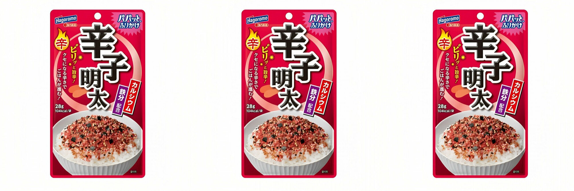 Hagoromo Приправа для риса Фурикакэ, со вкусом соленой икры минтая и красного перца, 28 г, 3 шт