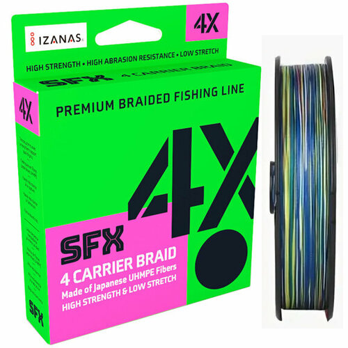 леска плетеная cormoran corastrong pe 8 braid 0 18 135м Леска плетеная Sufix SFX 4X 300м разноцветная 0.285 мм 18 кг PE 3