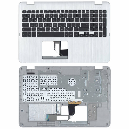 9202 пнк Клавиатура (топ-панель) для ноутбука Asus TP501 черная с серебристым топкейсом