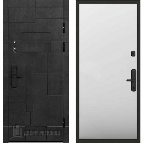 Входная дверь Regidoors флагман доминион Гладкая "Манхэттен" с электронным биометрическим замком 870x2040, открывание левое