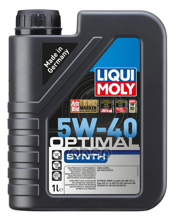 LIQUI MOLY Масло Моторное 5W-40 1Л "Optimal" (Синтетика)