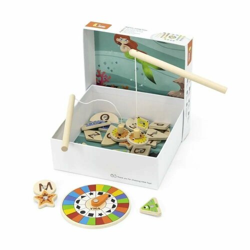 Развивающие игрушки из дерева Viga Toys Рыбалка магнитная (30 предметов) 44673 viga магнитный пазл поймай рыбку дерево vg58423 с 3 лет