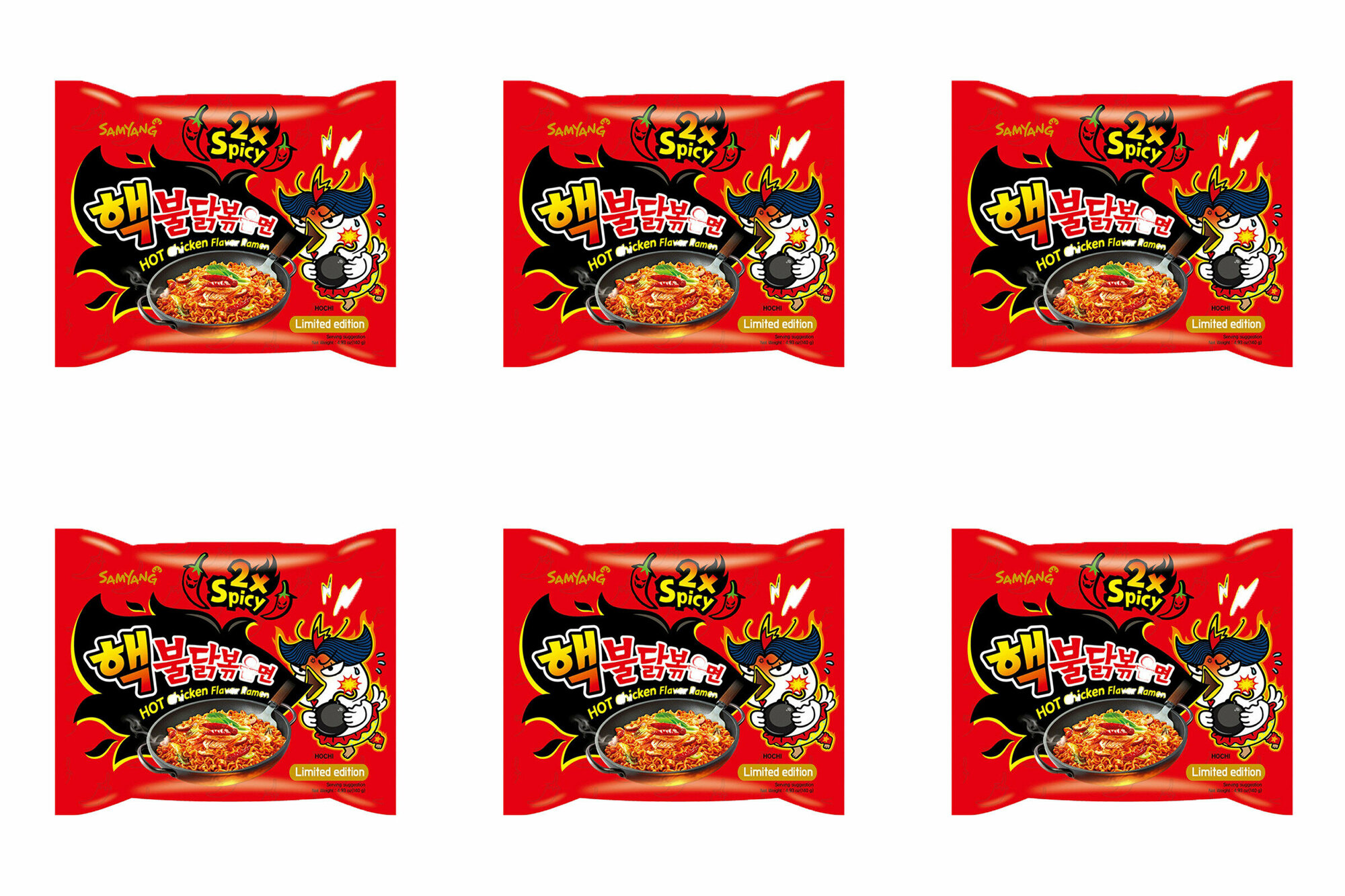 Samyang Лапша быстрого приготовления курица острая 2х Spicy, 140 г, 6 шт