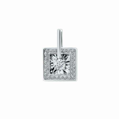 Подвеска Костромской Алмазный Дом, белое золото, 585 проба, бриллиант, белый, золотистый