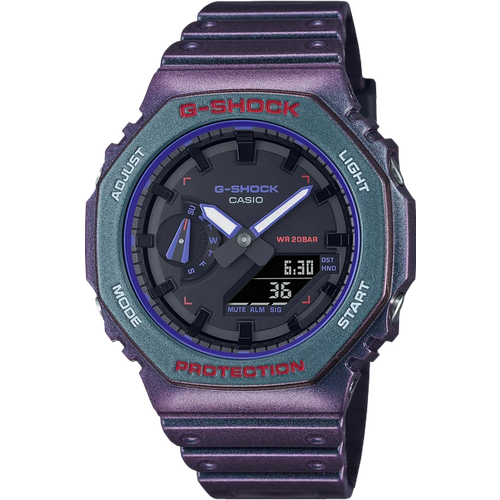 фото Наручные часы casio g-shock ga-2100ah-6a, серый, фиолетовый