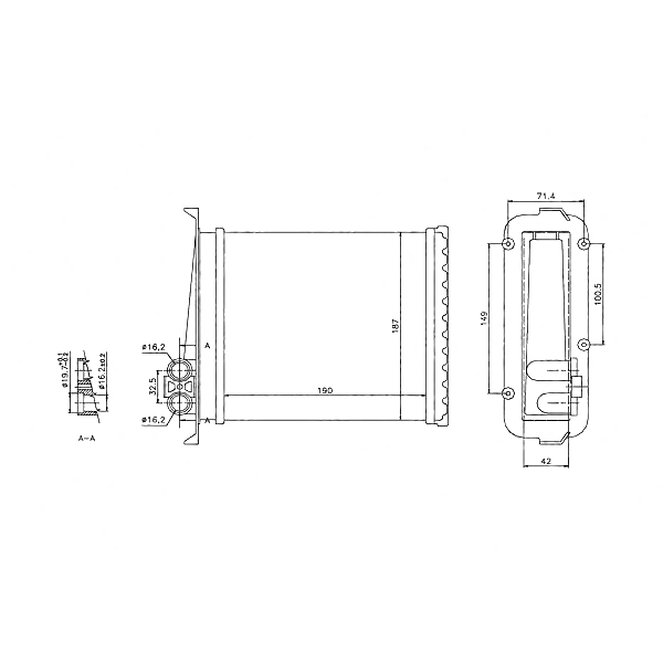 STELLOX 10-35023-SX (1035023_SX, 3 545 537, 3545537) радиатор печки, Volvo (Вольво) 850, s70 2.0-2.5tdi 91