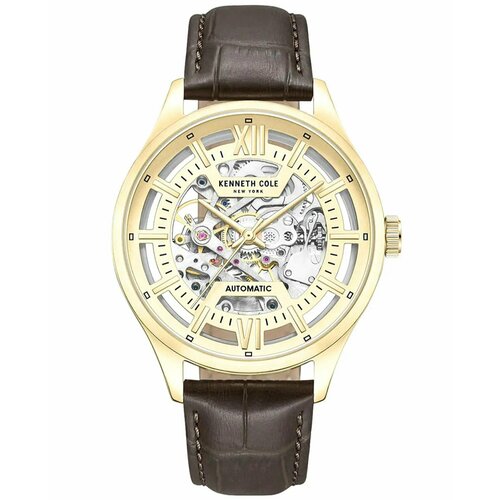 фото Наручные часы kenneth cole automatic kcwge0027202, бежевый, коричневый