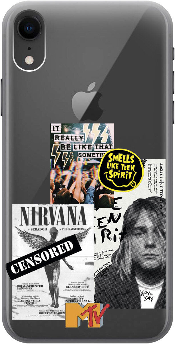 Силиконовый чехол на Apple iPhone XR / Эпл Айфон Икс Эр с рисунком "Nirvana"