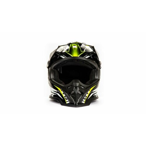 Шлем мото кроссовый HIZER B6197 #5 (M) black/yellow/white