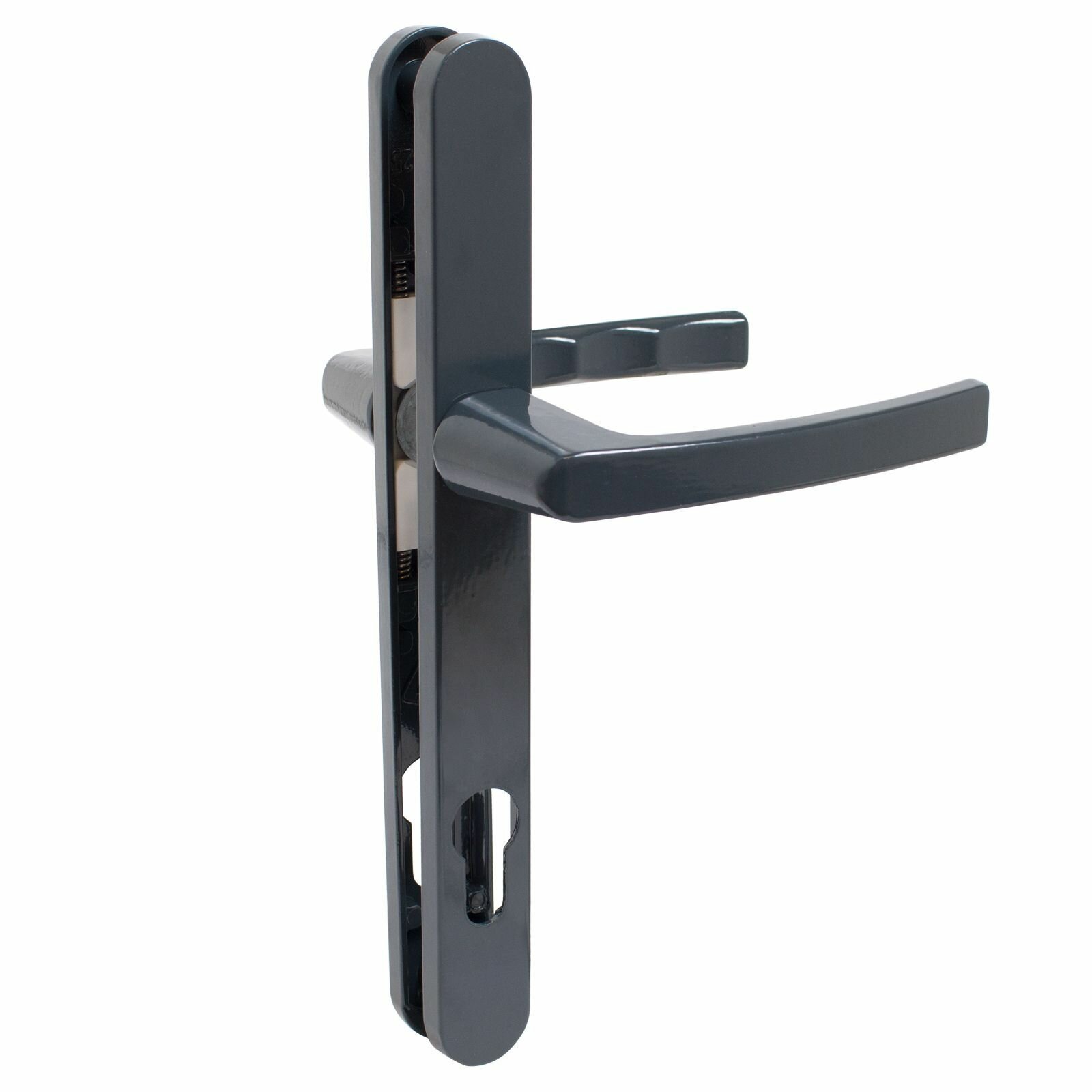 фото Комплект ручек для узкопрофильных замков ЛДМ FURAL 92.70.25.02.7016 антрацит с пружиной