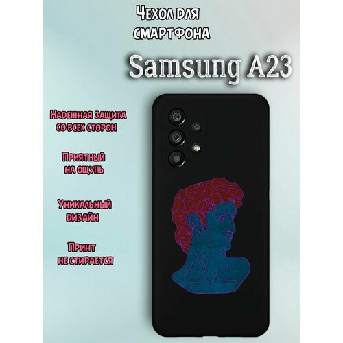 Чехол для телефона Samsung A23 c принтом греческая статуя неон