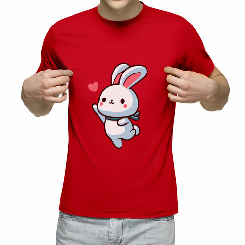 Футболка Us Basic, размер L, красный мужская футболка милый зайчик ловит бабочек 2xl белый