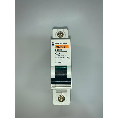 Автоматический выключатель Merlin Gerin by Schneider Electric, серия multi9, C60L, 25393, 1 полюс, 2 ампера