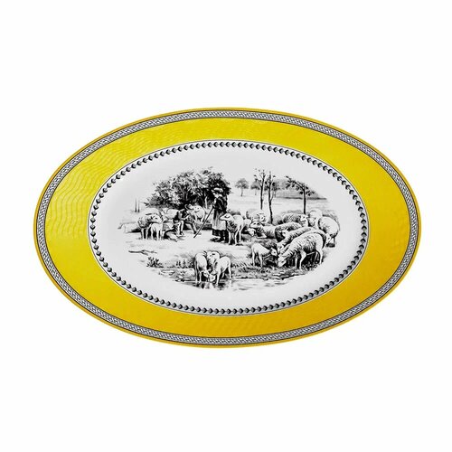 Сервировочное блюдо 42 Village Zarin овальное золотистое 1740₽