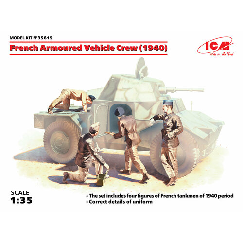 ICM Сборная модель Экипаж французского бронетранспортера (1940) 4 цифры, 1/35 35ав003bls экипаж шерман 4 фигуры 1 35