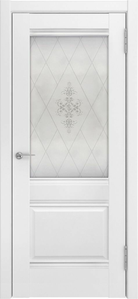 фото ЛУ- 52 (стекло матовое) Белый эмалит 800х2000 в комплекте коробка 2,5 наличник 5шт.