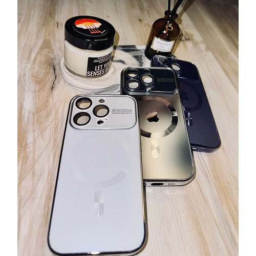 AUTO FOCUS Чехол на iPhone 15 Pro magsafe с защитой для камеры Серый