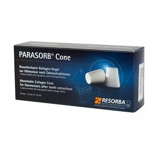 Губка гемостатическая PARASORB Cone, конусы d 1,2 см h 1,6 см 10 штук RESORBA