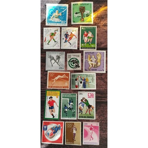 Почтовые марки тематическая подборка спорт, олимпиада.