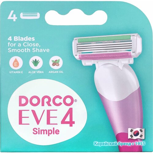 Кассеты для бритья Dorco EVE 4 Simple женские 4 лезвия 4шт 1650₽