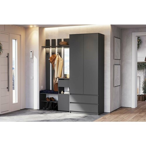 Вешалка с зеркалом Денвер Графит серый 5402₽