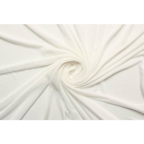 Ткань Трикотаж стрейч тонкий молочный, ш130см, 0,5 м ткань трикотаж вуаль серый меланж стрейч ш130см 0 5 м