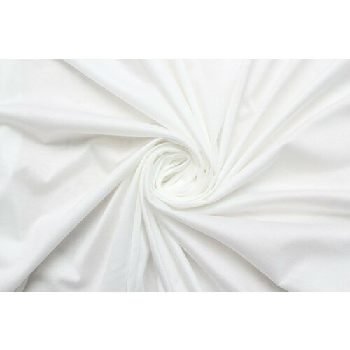 Ткань Трикотаж стрейч тонкий матовый белый, ш124см, 0,5 м ткань трикотаж стрейч тонкий белый ш130см 0 5 м
