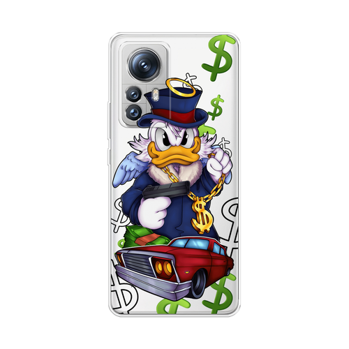 Силиконовый чехол на Xiaomi 12S Pro / Сяоми 12S Про Scrooge McDuck with a Gold Chain, прозрачный силиконовый чехол на xiaomi redmi note 12s сяоми редми нот 12s scrooge mcduck with a gold chain прозрачный