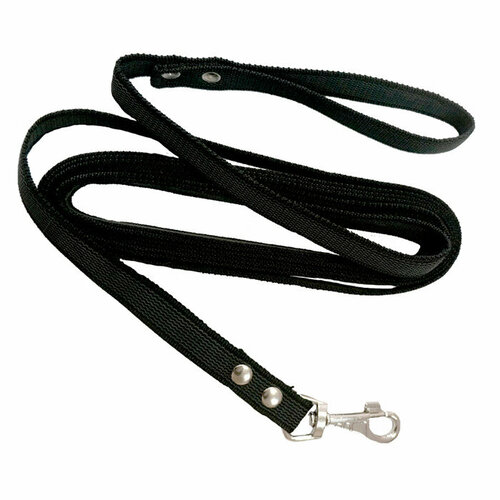 Поводок капрон прорезиненный 25 мм длина 3 м черный