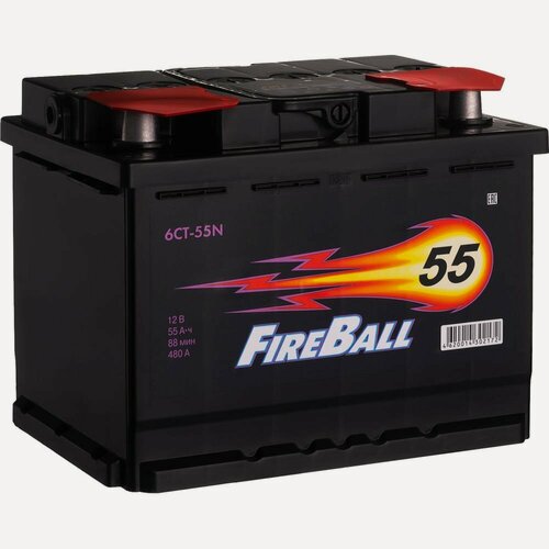Изображение товара Аккумулятор FIRE BALL 6ст 55 N, 480 А CCA, 555107020, химический состав, стандартные клеммы, 12‑вольтная система