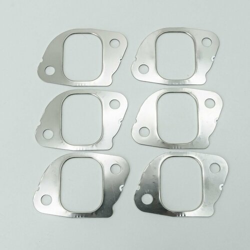 Прокладка выпускного коллектора ISUZU FORWARD 6HL1, QUNZE (металл, комплект 6 штук)