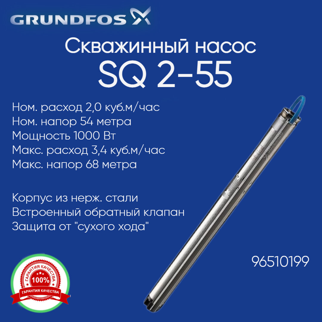 96510199 Насос скважинный Grundfos SQ 2-55