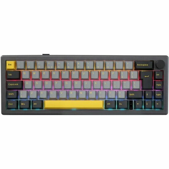 Клавиатура беспроводная/проводная Epomaker EK68 Keyboard Gateron Pro 2.0 Yellow (Black Sushi)