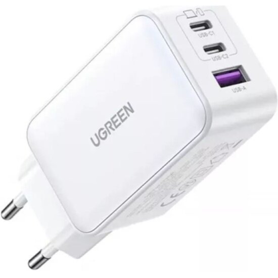 Сетевое зарядное устройство Ugreen CD244 (15334) USB-A + 2xUSB-C, 65 Вт, белый