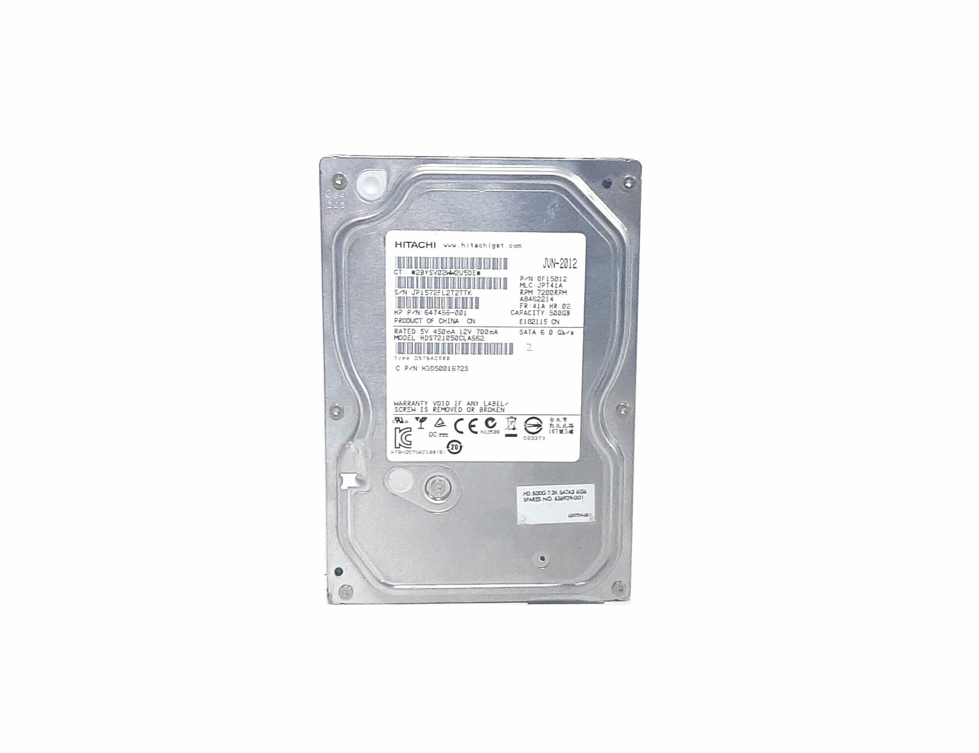 Жесткий диск HITACHI HDS721050CLA662, 500ГБ, HDD, SATA, 3.5