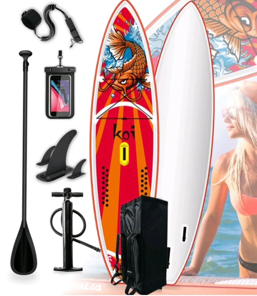 Надувная SUP-доска сапборд Funwater KOI 350x84x15 см, полный комплект sup board