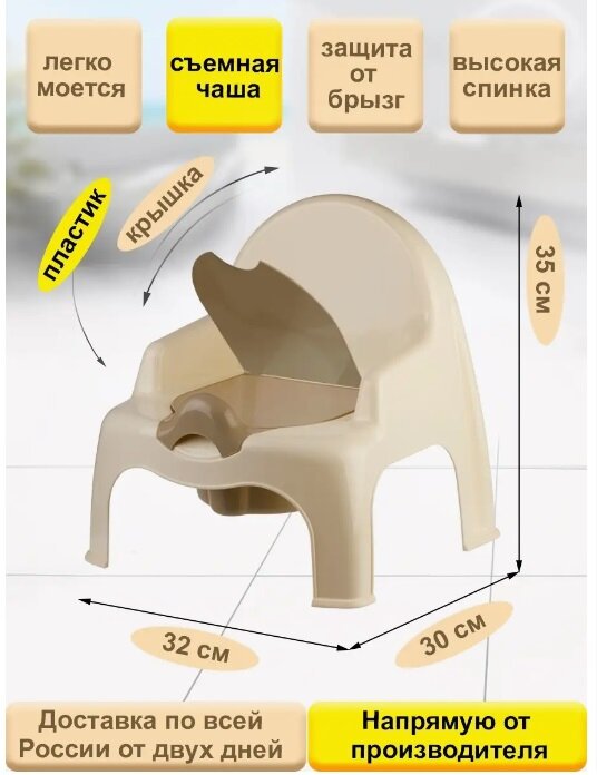 Горшок-стульчик elfplast (слоновая кость/бежевый) 023