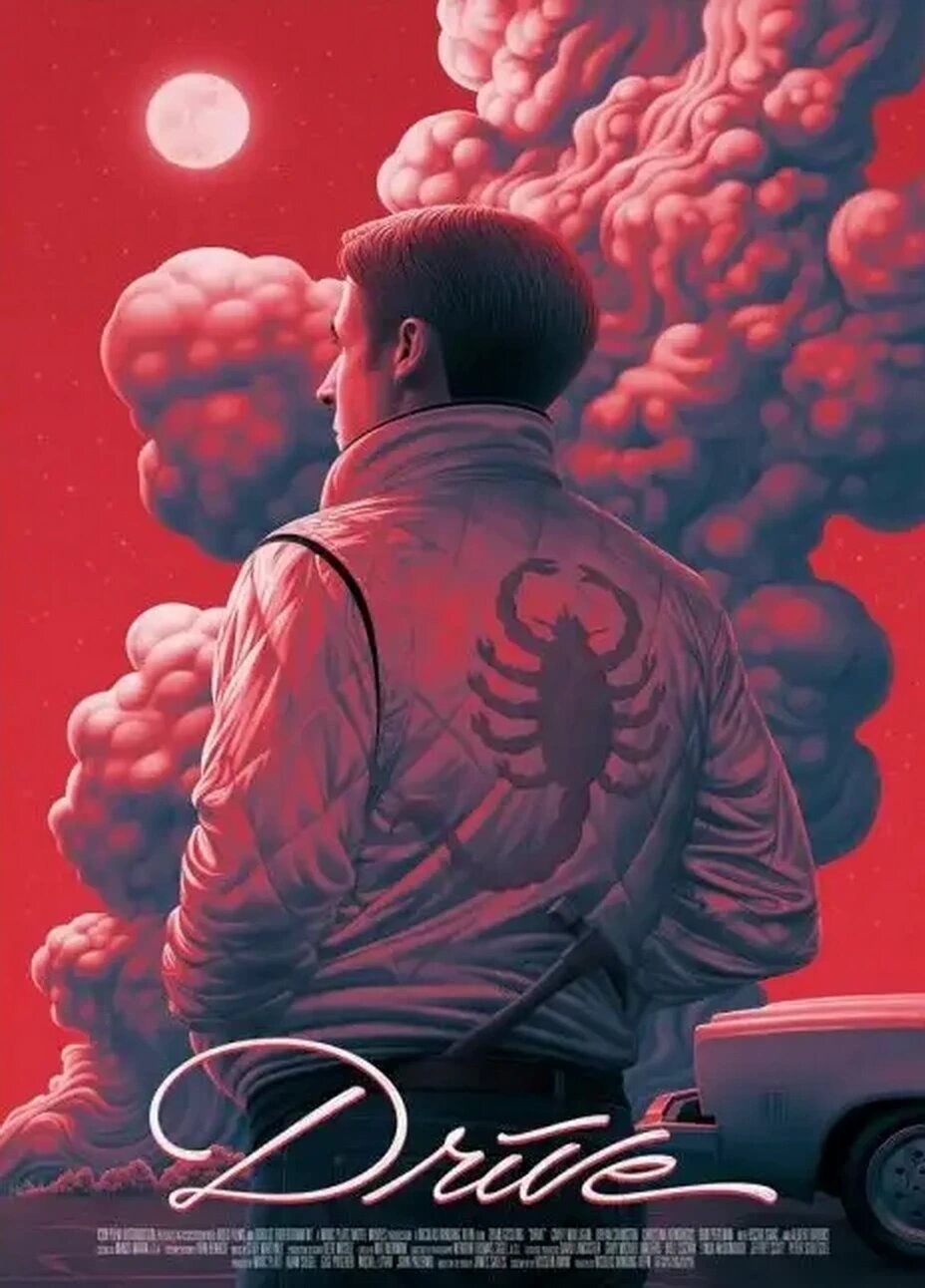 Плакат, постер Райан Гослинг. Drive, 2011 кино. Драйв фильм на бумаге, размер 60х84см