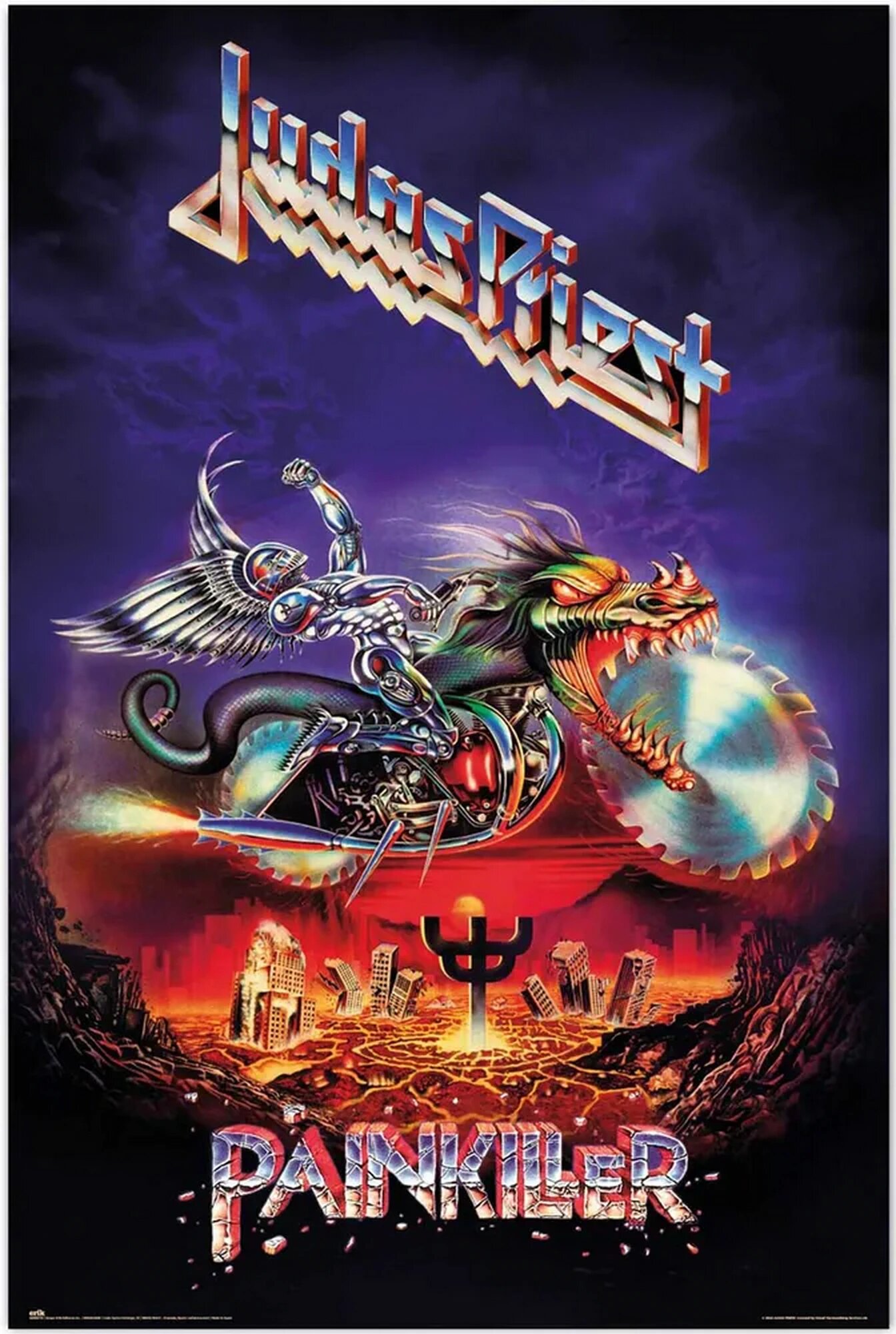 Плакат постер Judas Priest хэви-метал-группа. Painkiller на бумаге размер 21х30см