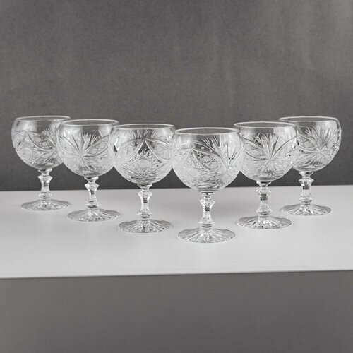 Набор из 6 хрустальных бокалов для коньяка 