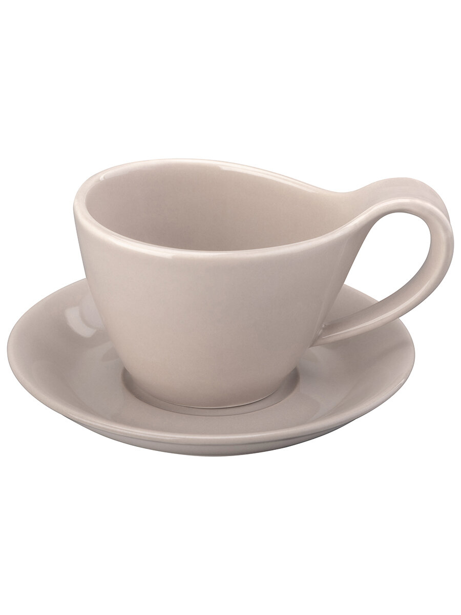 Чайный набор/ чайная пара/ чашка с блюдцем/ кружка для чая/ кофе 12 предметов 150 мл Elan Gallery Колоранс бежевый