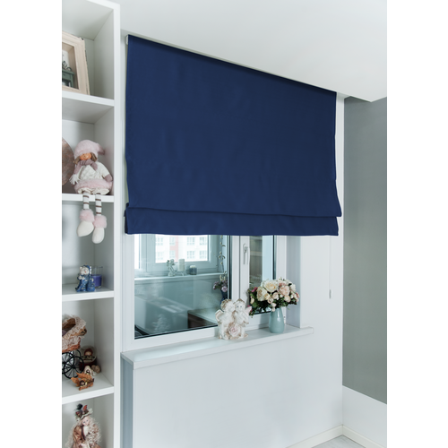 Римские шторы Моя Штора ширина 140 см x высота 140см Индиго 8723₽