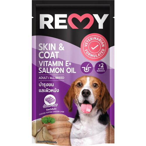 REMY 110 гр пауч для собак с куриной печенью в желе для ухода за кожей и шерстью 1х12