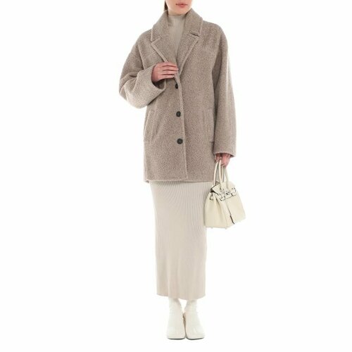 Пальто Calzetti, размер XS, серо-бежевый пальто calzetti размер xs серо коричневый