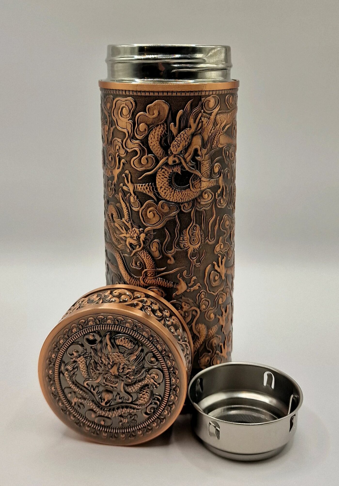 фото Термокружка "Серебряная колба". Исполнение алая медь .