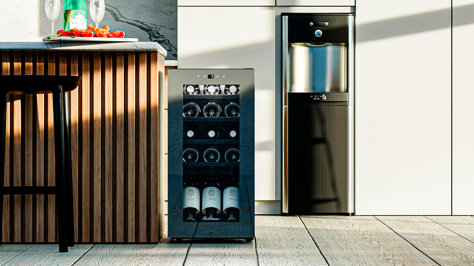 Винный шкаф Meyvel MV15-KBF1 (компрессорный холодильник для вина на 15 бутылок) - фотография № 8
